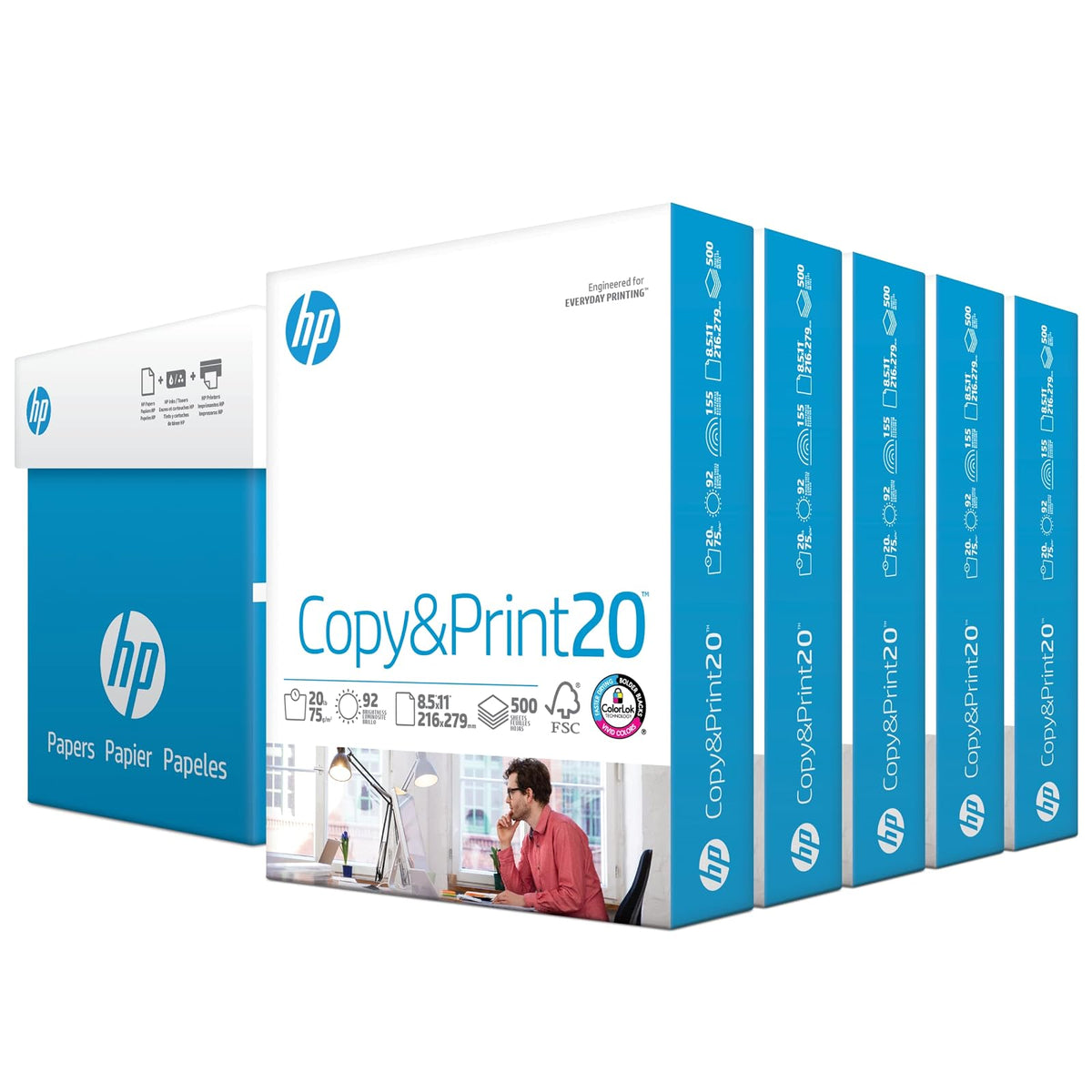 HP Papel para impresora, Carta, Blanco, 2500 sheets