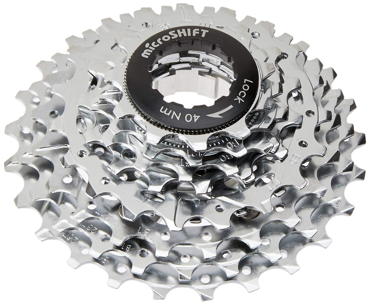 MICROSHIFT Cassette de Piñones Ruta CS-G100 Acero 10P 11/25 Centos Araña de Aluminio Piñones Cromado