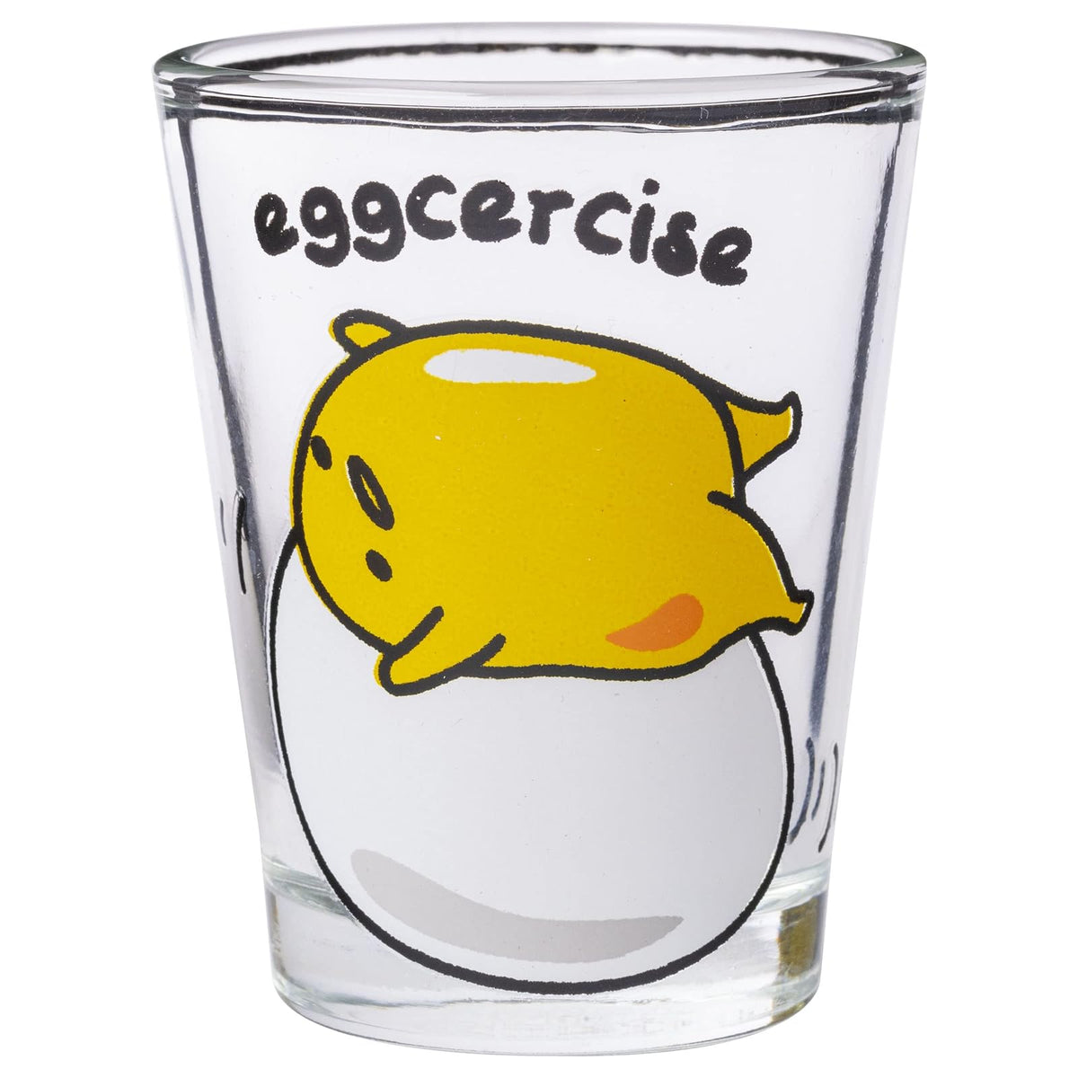 Silver Buffalo Sanrio Hello Kitty and Friends Gudetama Lazy Egg Poses Paquete de 4 mini vasos de 1.5 onzas