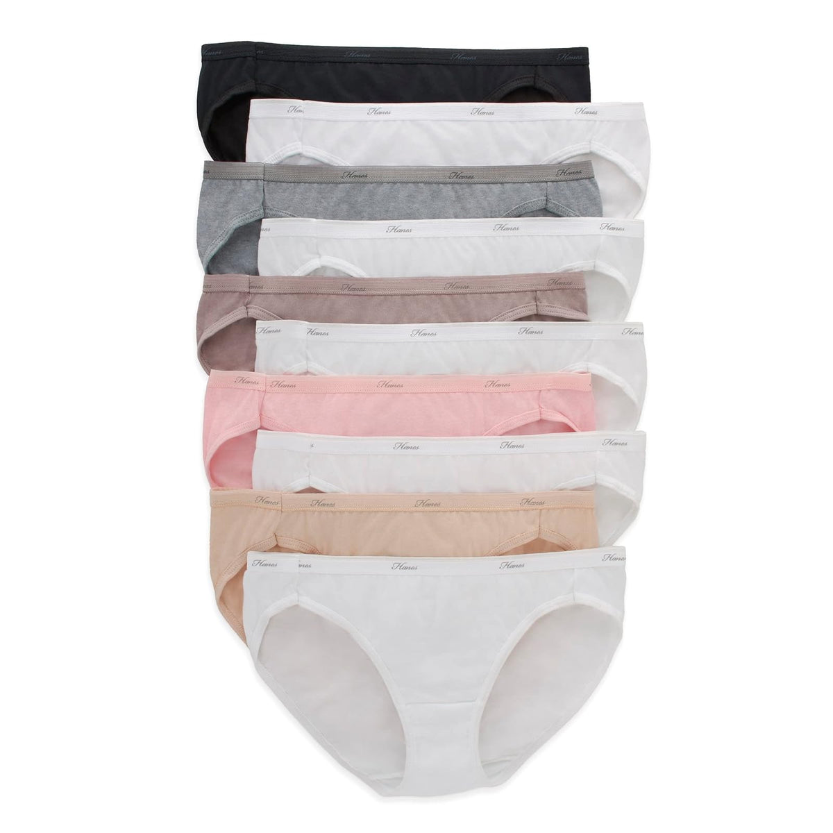 Hanes Women's Cotton Bikini Panty, Assorted, Size - 8 - Mezcla sólida - impresión