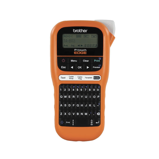 Brother Rotulador Industrial Portátil PT-E110 para Etiquetas Profesionales | Impresora de etiquetas industriales de 6 a 12 mm, para Electricistas, Instaladores, Teclas Rápidas Cables, plecas, exteriores
