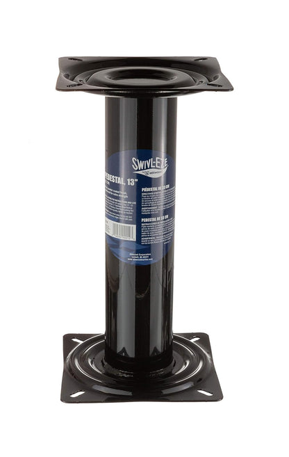 Swivl-Eze 91320 Pedestal para Asiento de Barco con Acabado Recubierto de Polvo Negro, 13 Pulgadas