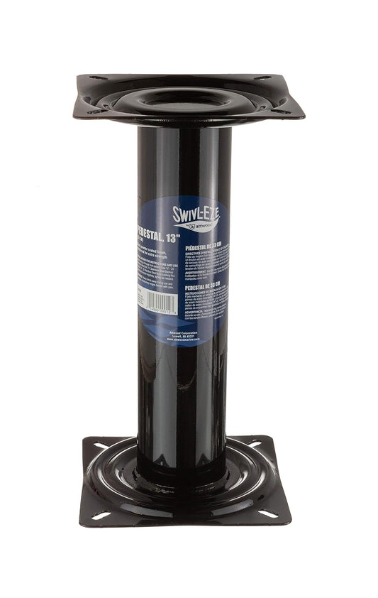 Swivl-Eze 91320 Pedestal para Asiento de Barco con Acabado Recubierto de Polvo Negro, 13 Pulgadas
