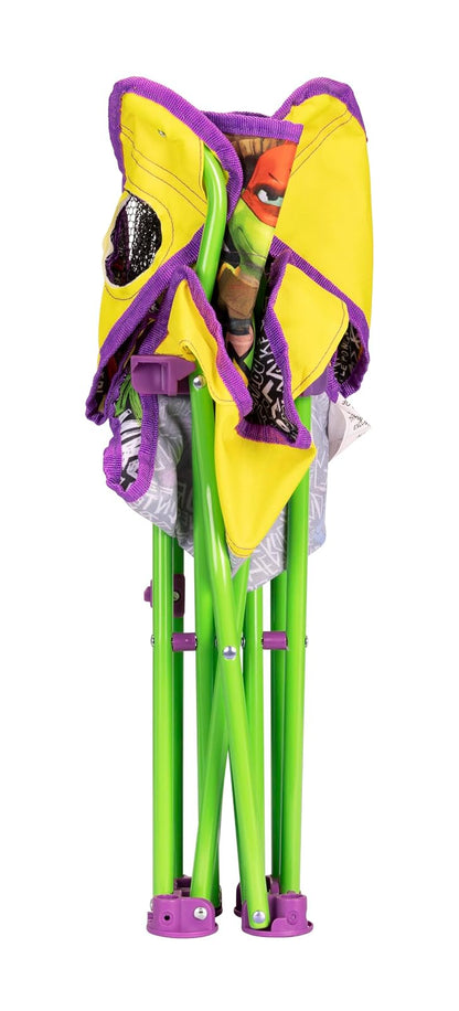 Teenage Mutant Ninja Turtles - Silla plegable para niños, para camping, deportes o patio, con bolsa de transporte, niños pequeños de 24 m