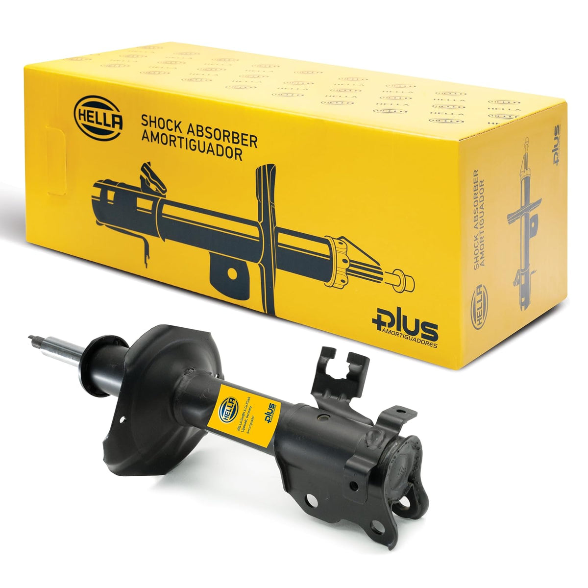 Amortiguador HELLA Plus Hidráulico Delantero Izquierdo para 92-18 Nissan Tsuru III y GS y otros más. Número HELLA 358501041 (1 pieza)