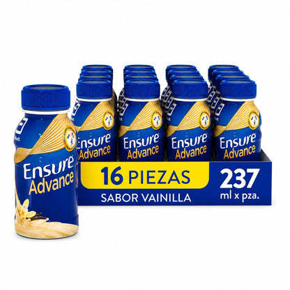 Ensure Advance Fórmula Nutricional Bebible, Pack de 16 Piezas de 237ml - Vainilla
