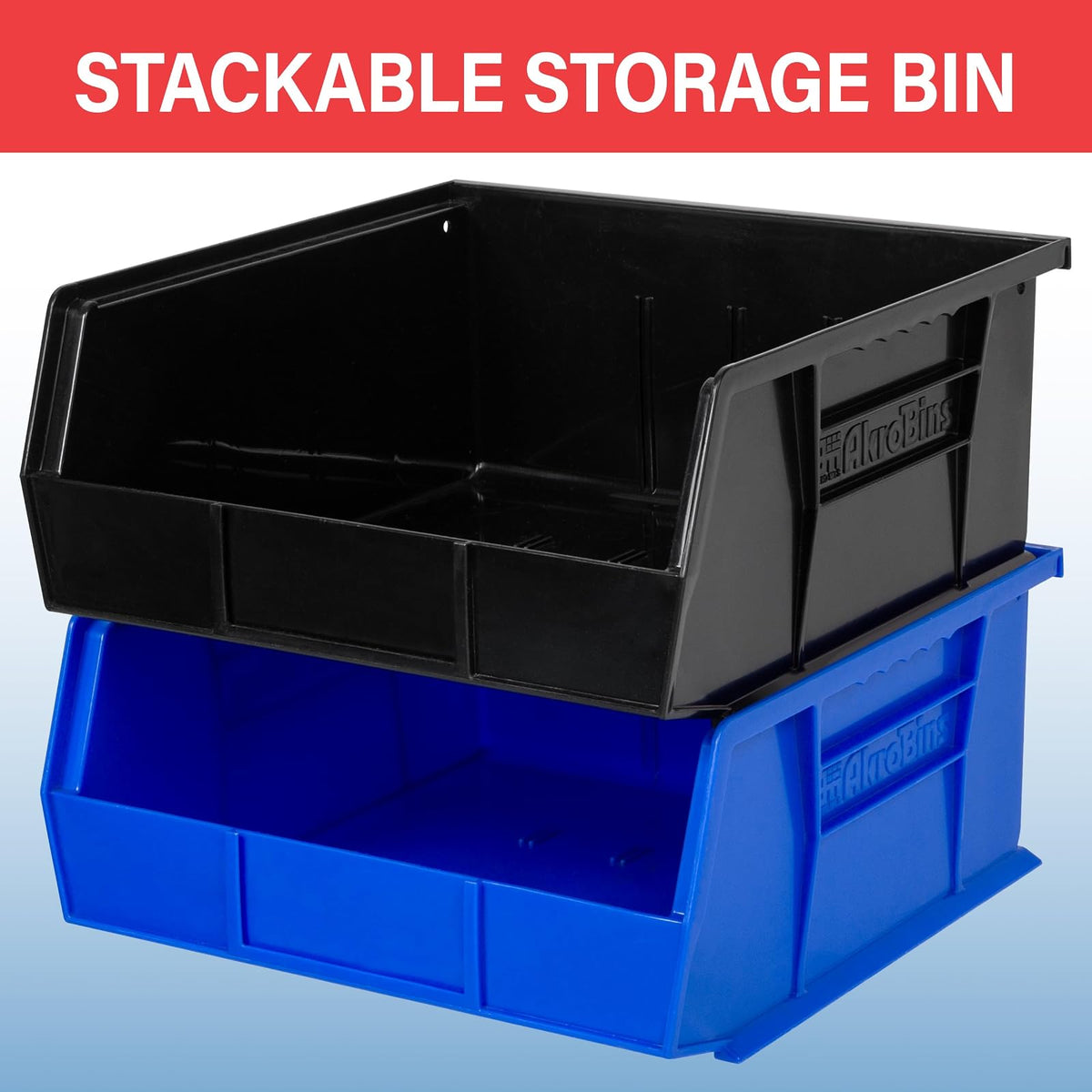 Akro-Mils 30235 Plastic Storage Stacking Hanging Akro Bin, 11-Inch by 11-Inch by 5-Inch, Stone, Case of 6