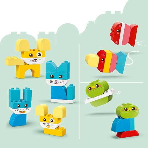 LEGO Duplo Mi Primer Mascotas Simpáticas Creativas “3 en 1” – Juguete de Aprendizaje con 8 Opciones de Construcción de Figuras de Animales para Bebés a Partir de 18 Meses – 10477