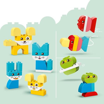 LEGO Duplo Mi Primer Mascotas Simpáticas Creativas “3 en 1” – Juguete de Aprendizaje con 8 Opciones de Construcción de Figuras de Animales para Bebés a Partir de 18 Meses – 10477