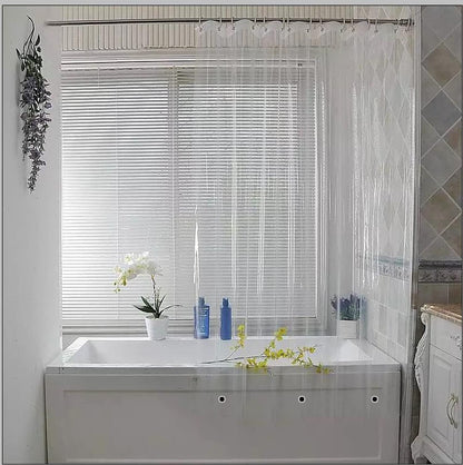 Elegant Comfort - Cortina de Ducha Transparente Resistente al Agua, de 72 x 72 Pulgadas de Largo, Forro de Ducha para baño con 3 imanes Inferiores y Ojales a Prueba de óxido