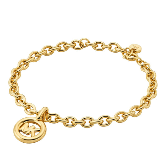 Pulsera con charm de logotipo de Michael Kors para mujer, MKJ8578710