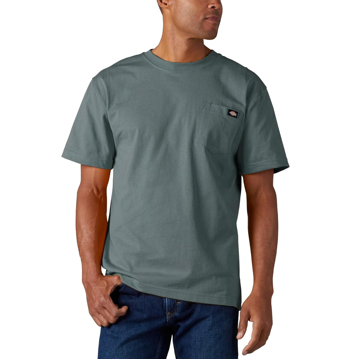 Dickies Men's Heavyweight Crew Neck Short Sleeve Tee Big-tall - XXL - Azul ahumado