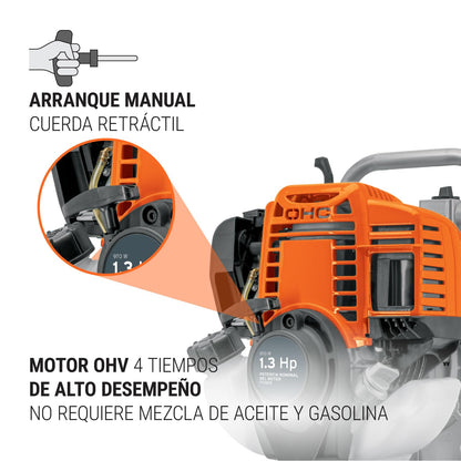 Truper MOTB-14, Motobomba autocebante motor de 4 tiempos a gasolina conexiones 1" x 1" potencia 1.3 HP uso agrícola