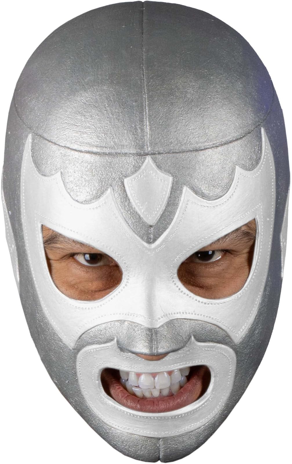 REV Máscara De Luchador Mexicano Leyenda Plateada Para Adulto, Diseño Clasico Enmascarado De Lucha Libre, Ideal Para Halloween, Eventos Deportivos, Cosplay, Porras Y Partidos