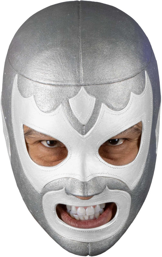 REV Máscara De Luchador Mexicano Leyenda Plateada Para Adulto, Diseño Clasico Enmascarado De Lucha Libre, Ideal Para Halloween, Eventos Deportivos, Cosplay, Porras Y Partidos