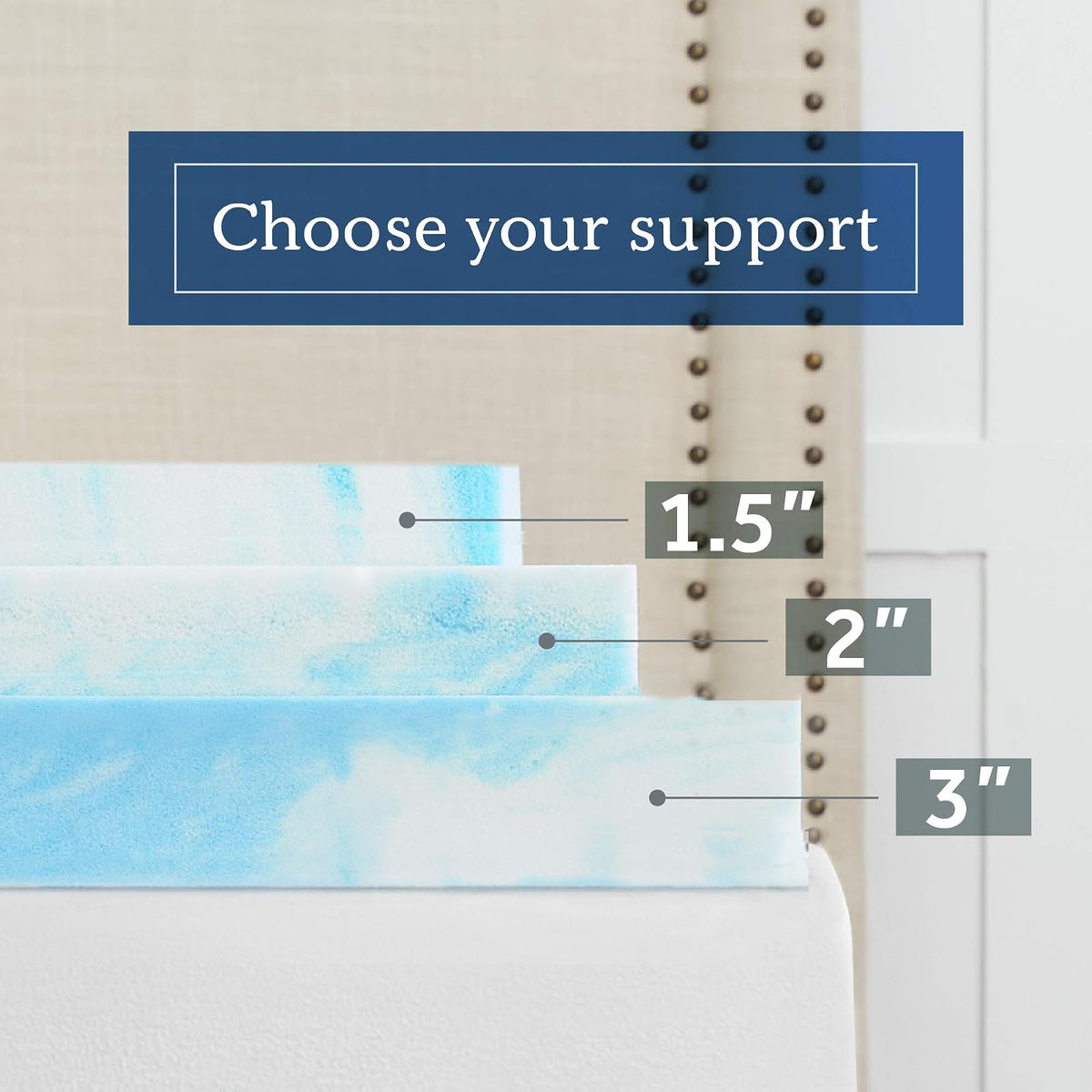 SEALY SealyChill™ - Colchón de Espuma viscoelástica de 2 Pulgadas, Funda Lavable Resistente a los alérgenos, tamaño Queen (F02-00159-QN0), Color Blanco