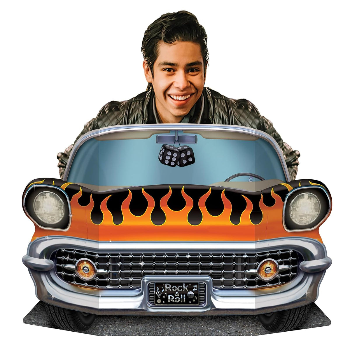 Beistle Hot Rod Foto Prop de 1950 para decoración de fiesta temática de los años 50, fabricado en Estados Unidos desde 1900