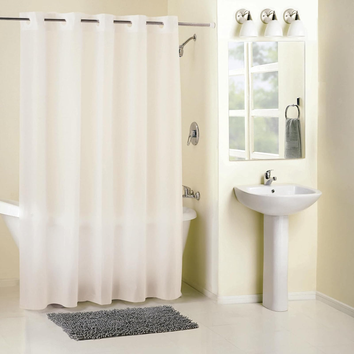 Hookless Peva - Cortina de Ducha de 180 x 188 cm en Frosty