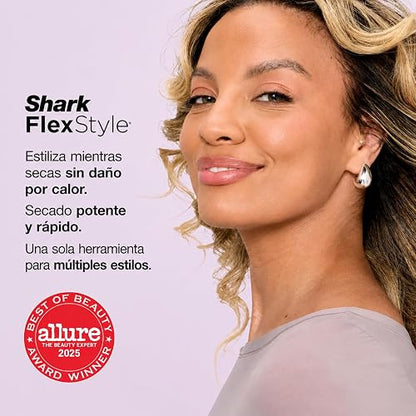 Shark FlexStyle Sistema 4 en 1 con 5 Accesorios sin Daño por Calor HD430LAA | Seca, Riza, Alisa y Da Volumen | sin Daño por Calor | 5 Accesorios Intercambiables | Liso y Ondulado