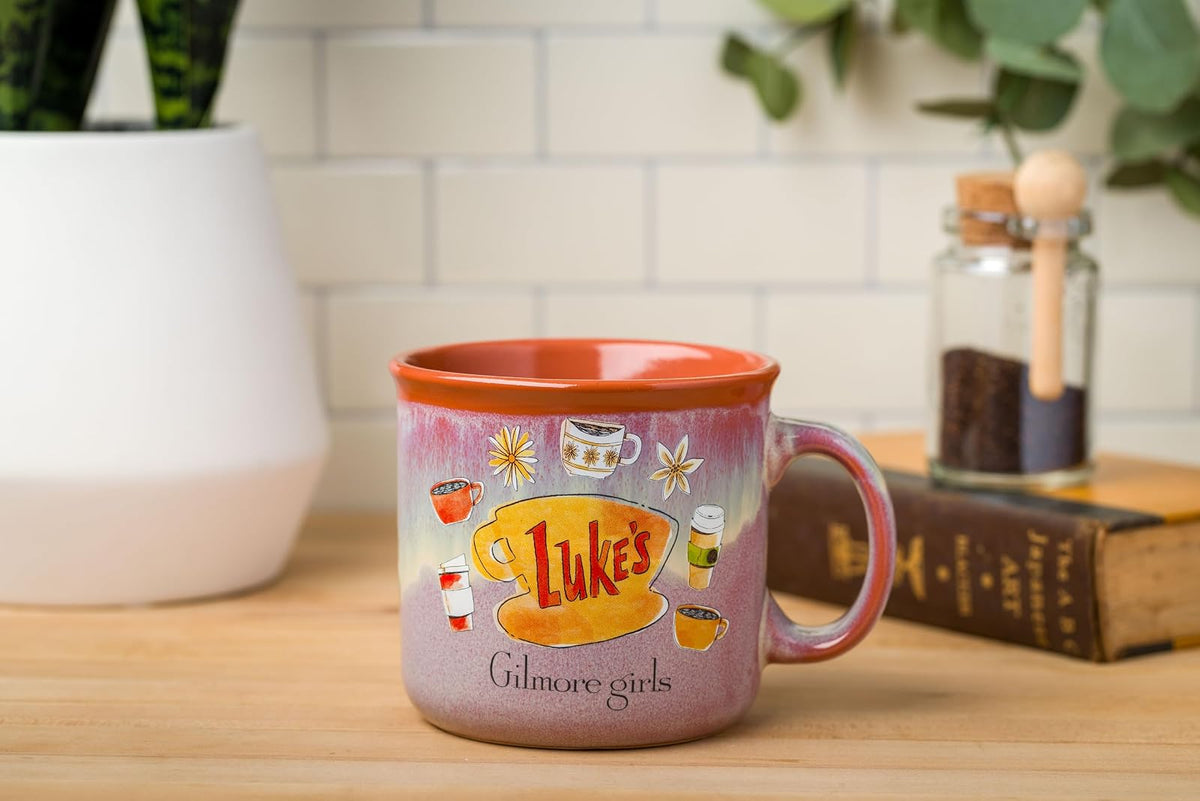 Silver Buffalo Gilmore Taza de Cerámica Brillante Luke's Diner 20 onzas | Para niñas, logotipo de Luke's Diner, decoración temática Gilmore Girls