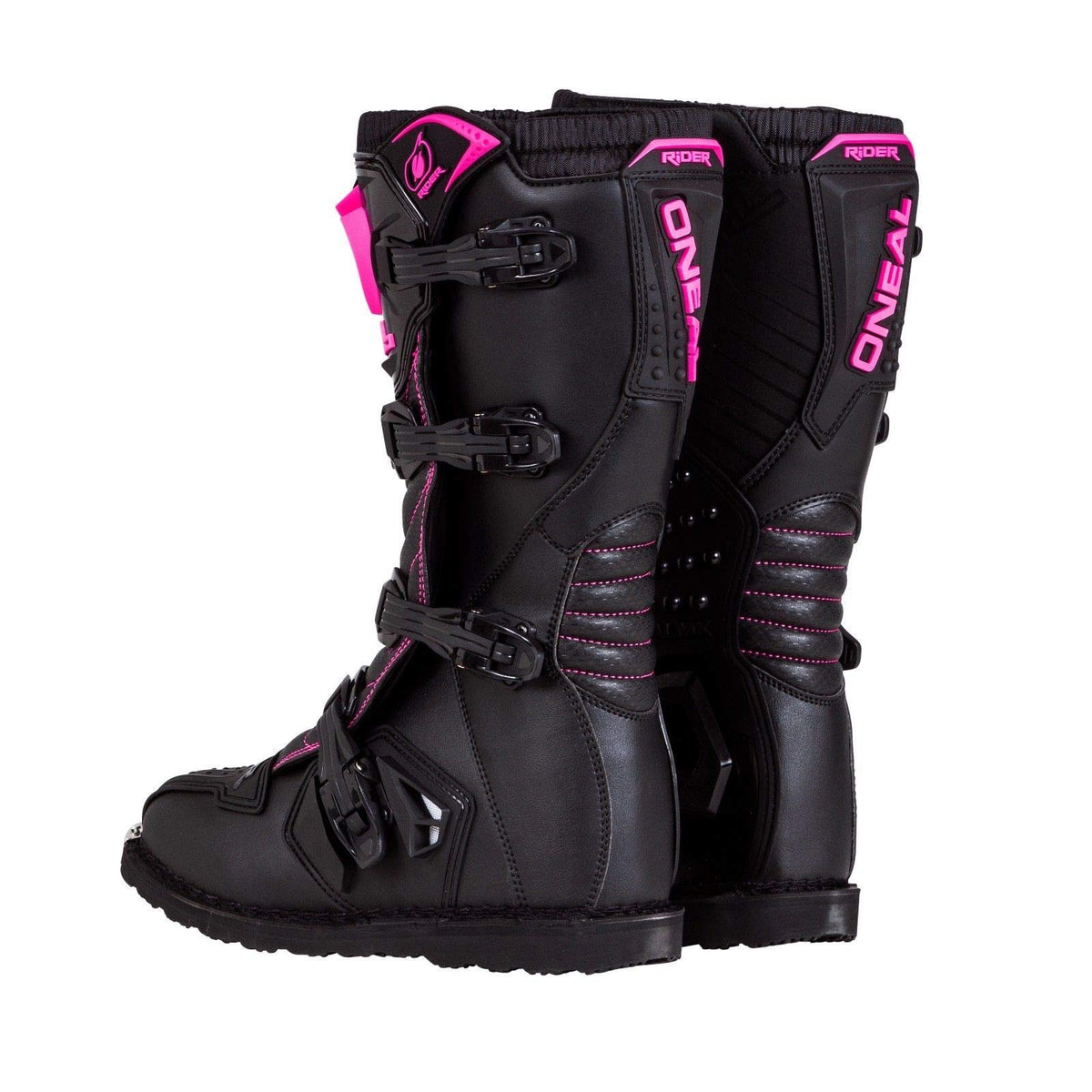 O'Neal Rider Botas para Mujer, Negro/Rosa, Talla 8, 0325-708