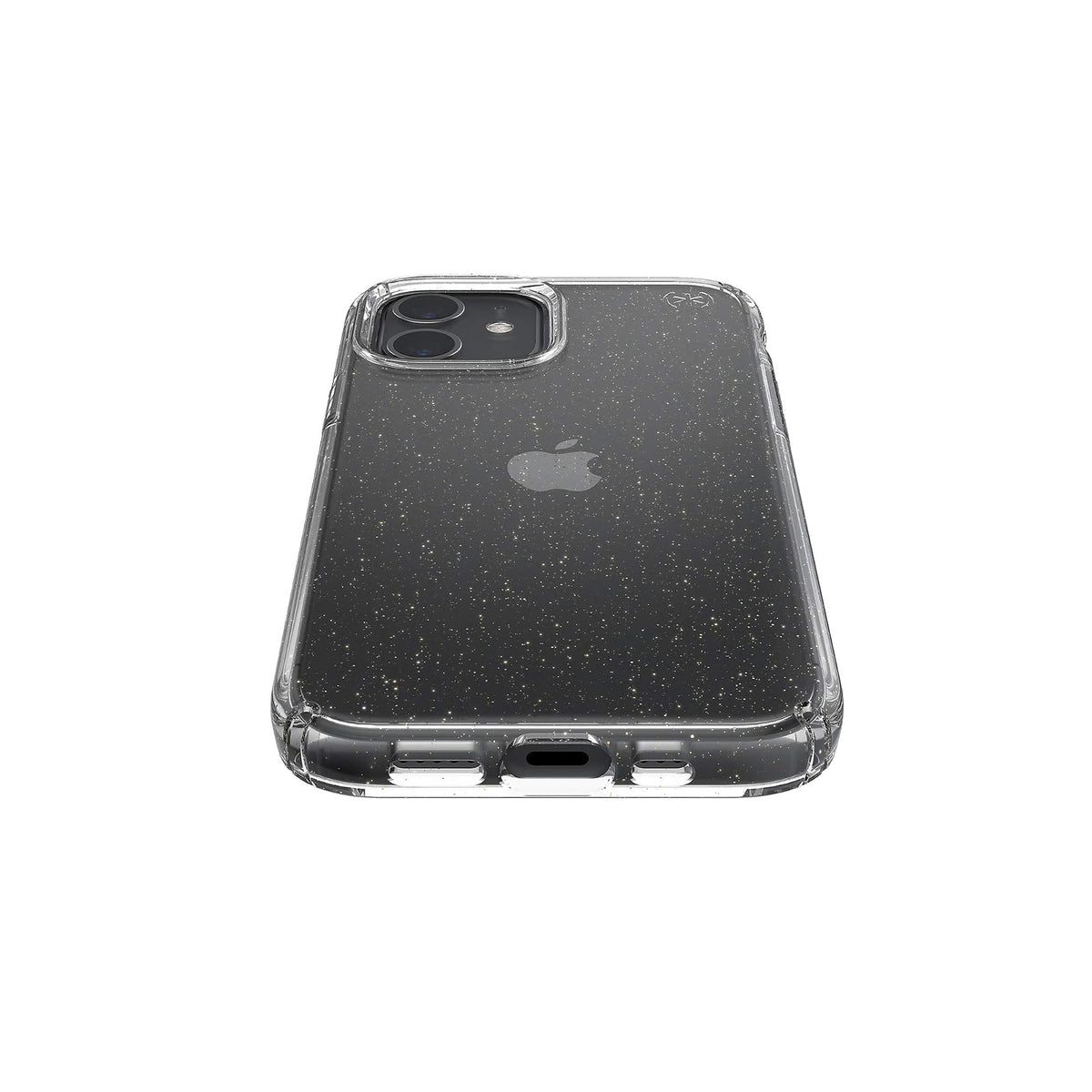 Speck Products Presidio Perfect-Clear + Glitter iPhone 12, iPhone 12 Pro, Funda Transparente con Purpurina Dorada/Transparente