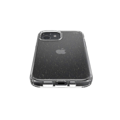 Speck Products Presidio Perfect-Clear + Glitter iPhone 12, iPhone 12 Pro, Funda Transparente con Purpurina Dorada/Transparente