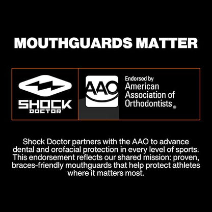 Shock Doctor Protector bucal de Doble Soporte Protector bucal Superior e Inferior Protector bucal sin hervir/Ajuste instantáneo. para jóvenes, Adolescentes, niños y Adultos. Pieza bucal OSFA