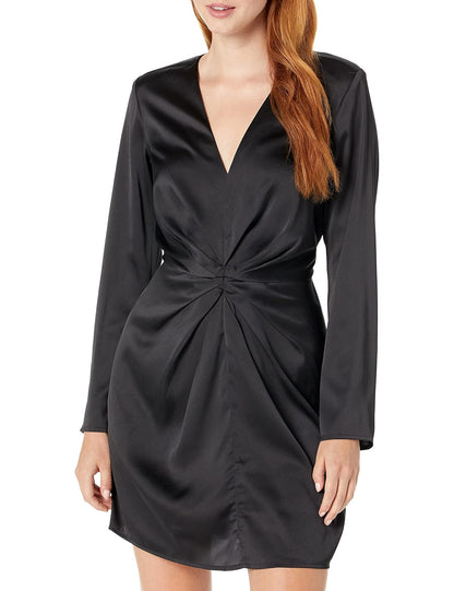 The Drop Tate Minivestido Para Mujer, con Cuello en V Profundo y Frente, Negro, 3X, Talla Grande
