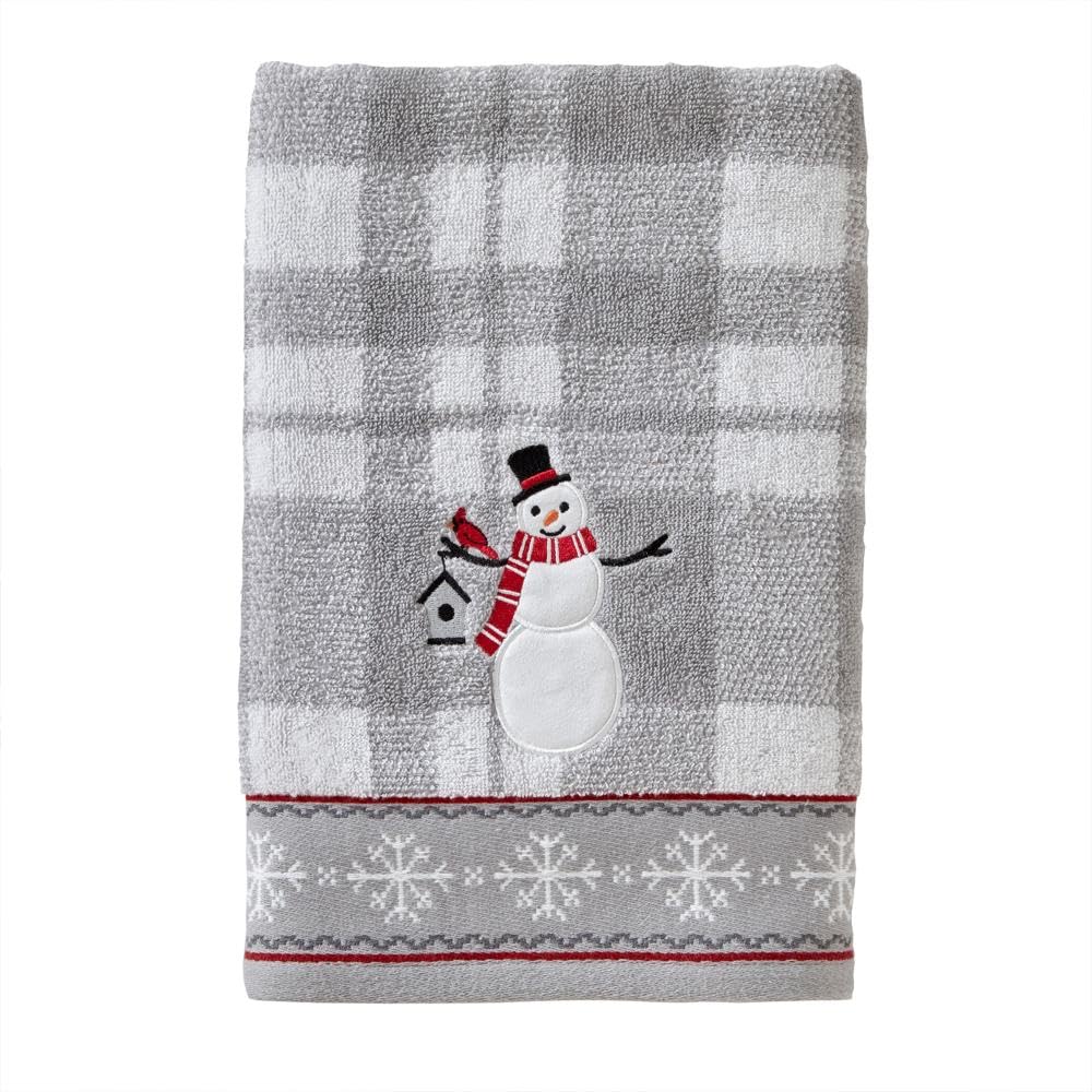 SKL Home - Toalla de baño de muñeco de Nieve para Navidad, Invierno, Regalo, Color Gris