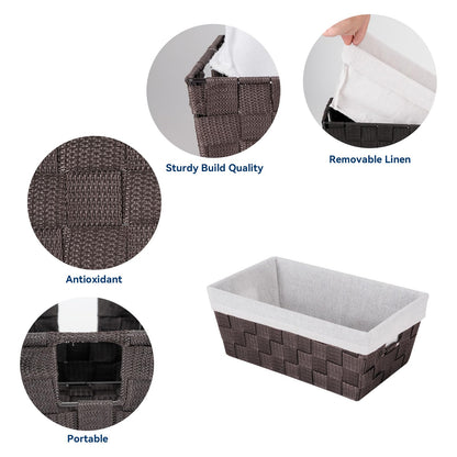 Whitmor Bolsa de Almacenamiento con agarradera, Tejida, Marrón, Small Shelf Tote W/Liner, 1