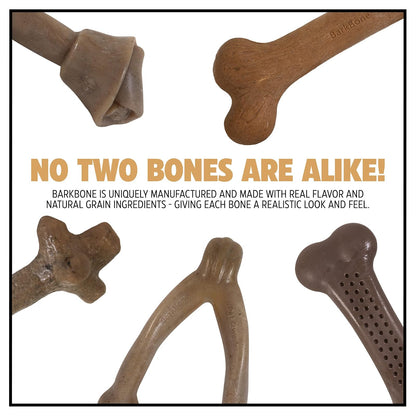 Pet Qwerks BBQ BarkBone Dog Chew Toys for Aggressive Chewers, Made in USA