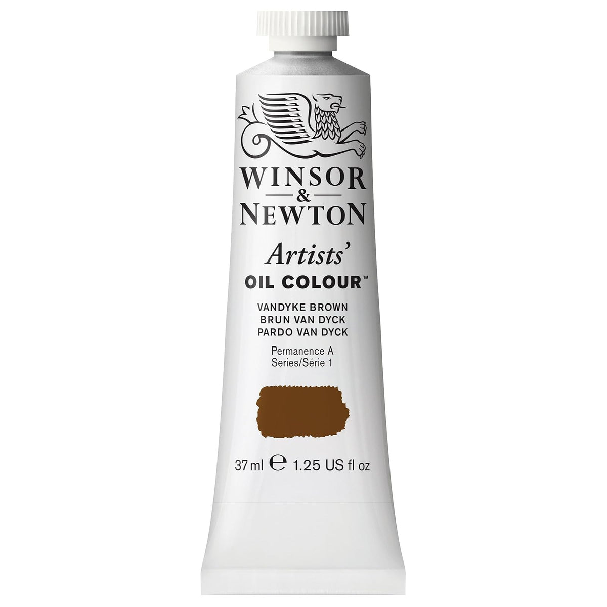 Winsor & Newton Artists' Oil Colour Pintura al Óleo Profesional, 37 ml - Tubo de 37 ml - Marrón (Vandyke Brown)
