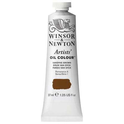 Winsor & Newton Artists' Oil Colour Pintura al Óleo Profesional, 37 ml - Tubo de 37 ml - Marrón (Vandyke Brown)