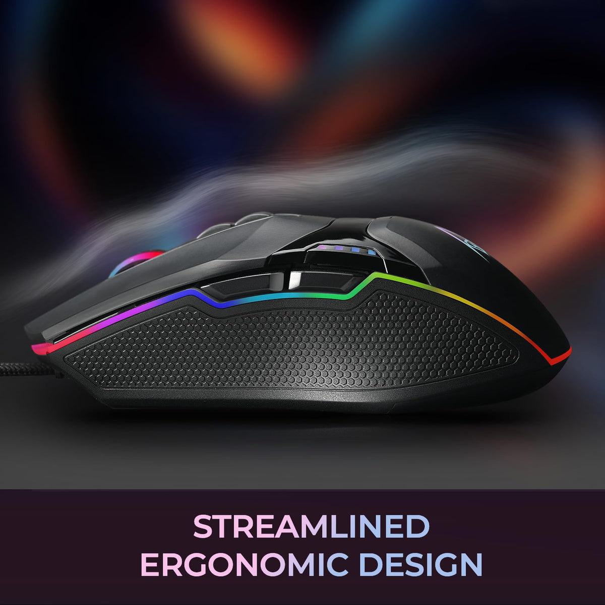 Adesso iMouse X5 RGB - Ratón óptico para Juegos (6400 dpi), diseño con iluminación RGB