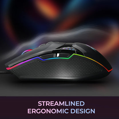 Adesso iMouse X5 RGB - Ratón óptico para Juegos (6400 dpi), diseño con iluminación RGB