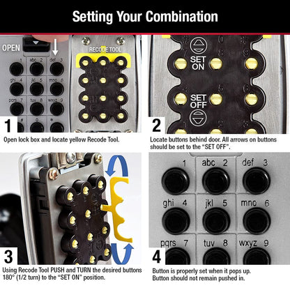 Master Lock Caja de seguridad, establece tu propio botón de combinación, Montura para pared, 3-1/8" W, Negro