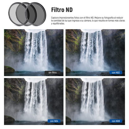 NEEWER 52mm Filtro de Lente y Kit de Accesorios:UV/CPL/FLD Filtros,Primeros Planos Macro Juego de Filtros (+1,+2,+4,+10) y Juego de Filtros ND(ND2 ND4 ND8) Compatible con Sony Alpha A3000, NEX Series