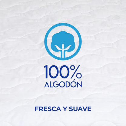 Spring Air Protector de colchón 100% Algodón Acolchado e Impermeable - Individual
