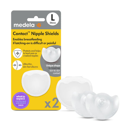 Medela Pezoneras Contact de Silicona 20 mm con Estuche, 2 Piezas - 24 mm