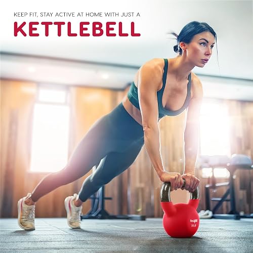 Yes4All Pesas Rusas de Entrenamiento de Fuerza Recubiertas de Neopreno Ajustables y Contorneadas con Pesos de Colores de 5 a 50 lbs