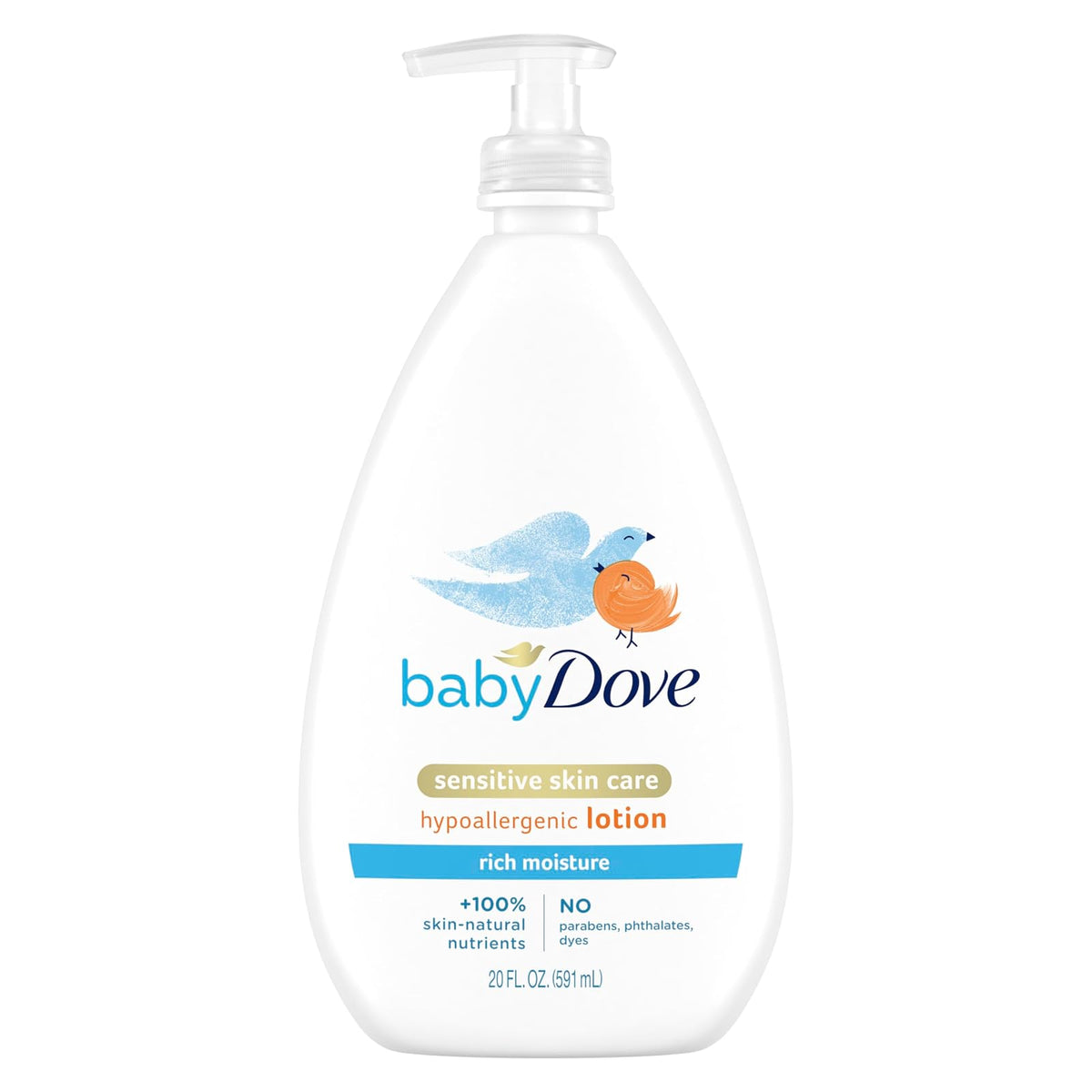 Baby Dove Loción Corporal Rica Humedad 591ml - 13 Fluid Ounce (Pack of 3) - Humedad sensible