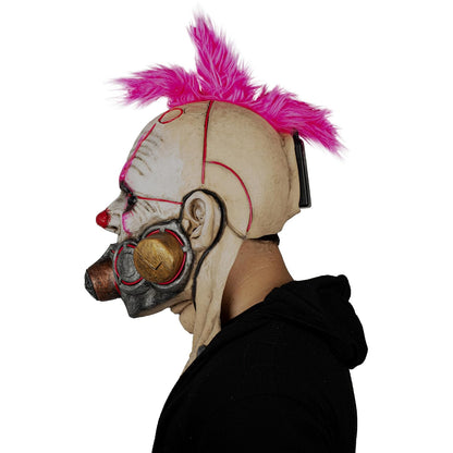 Ghoulish Productions Máscara De Látex Clown Muzzle, Accesorio Pink Payaso Luminoso, Disfraz Aterrador Halloween y Fiestas Temáticas, Cosplay Ciberpunk Clown, Diseño Artesanal Máscara Luminosa