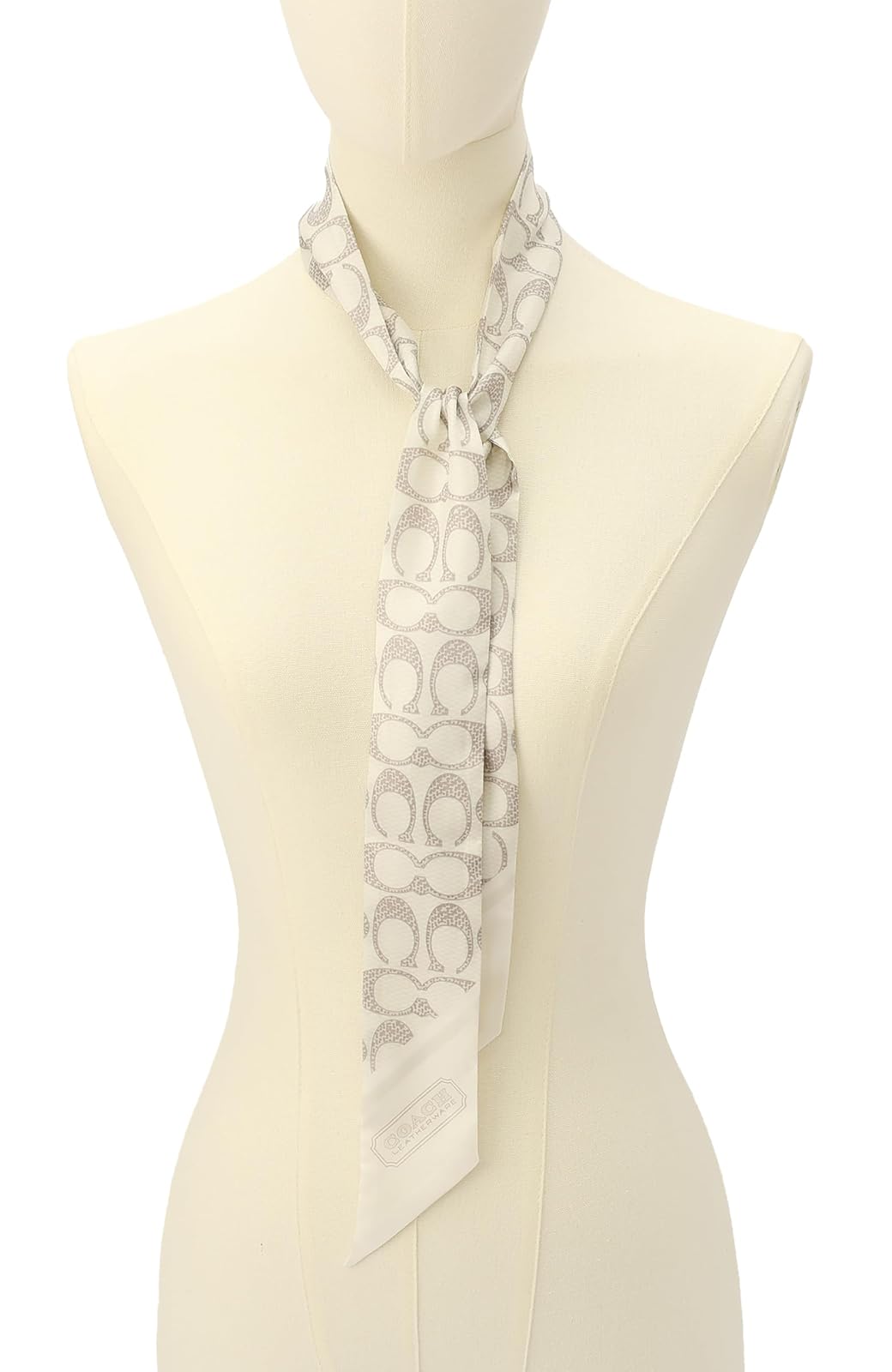 COACH Vintage Signature C Printed Silk Skinny Bufanda ajustada Mujer
