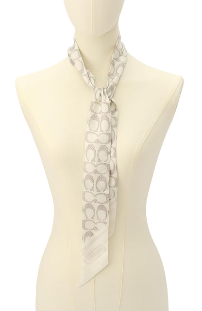 COACH Vintage Signature C Printed Silk Skinny Bufanda ajustada Mujer