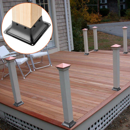 VEVOR 20 Piezas Soportes para Postes de Madera 4" x 4"(102 x 102 mm) Base Interna de Poste de Acero al Carbono para Anclaje de Poste de Madera Estándar de , de Terraza, Porche