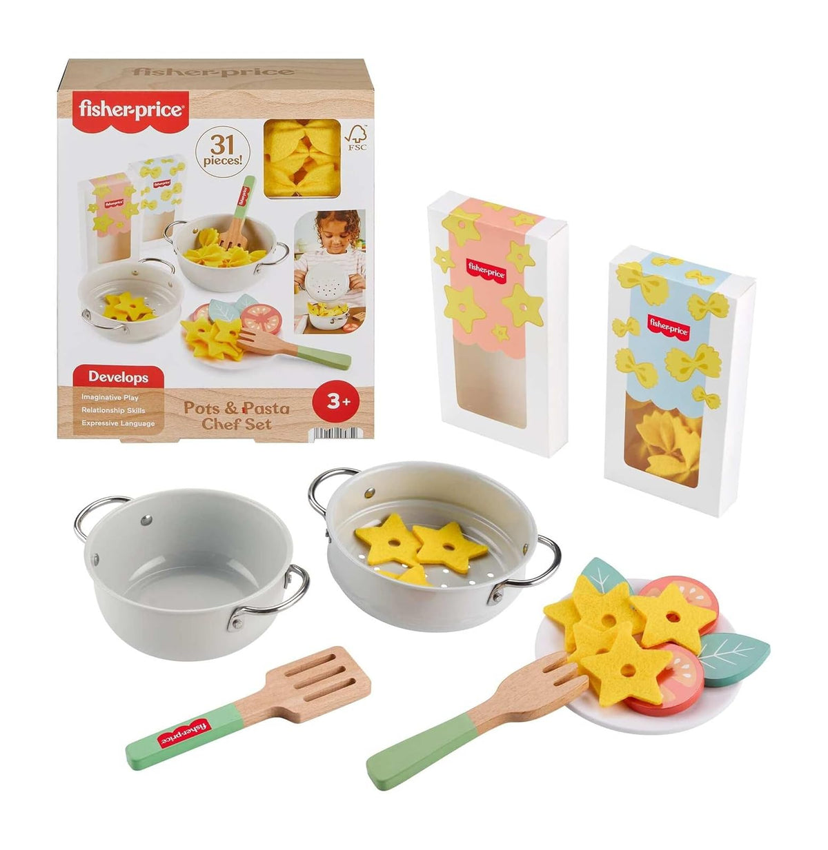 Fisher-Price Juguete para Bebés Set de Cocina de Madera para niños de 3 años en adelante