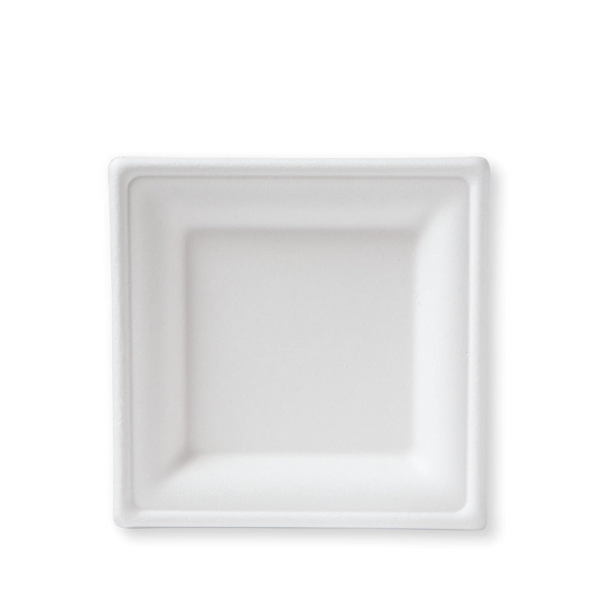 Susty Party Supplies Plato cuadrado,100% compostable caña de azúcar, Blanco, 20.3 cm, 50 unidades