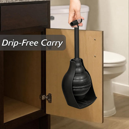 Korky Hideaway Émbolo de Inodoro Resistente Negro con Soporte