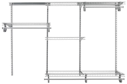 ClosetMaid ShelfTrack - Organizador de clóset Ajustable, Blanco, 5 to 8 Feet, 1 - Cromo satinado - 4 ft to 6 ft - Organizador